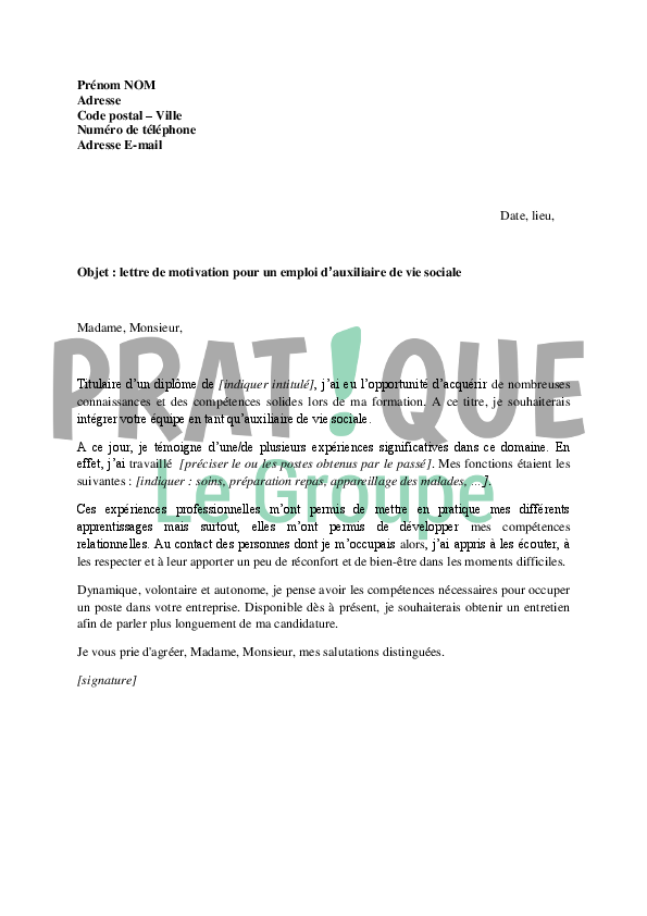 cover letter example  exemple de lettre de motivation pour