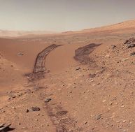 Traces laissées sur le sol martien par le Rover Curiosity