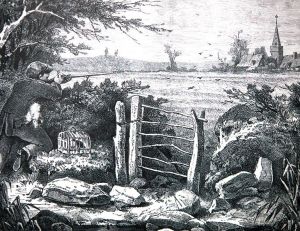 Illustration montrant une chasse aux alouettes au début du 20ème siècle