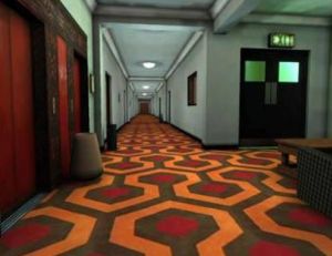 Aperçu du décor du film Shining de Stanley Kubrick représentant l'intérieur de l'Overlook