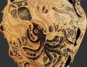 Poulpe sur un vase du Musée d'Iraklion