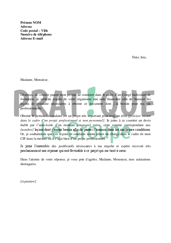 Modele Lettre De Motivation Fongecif Gratuit