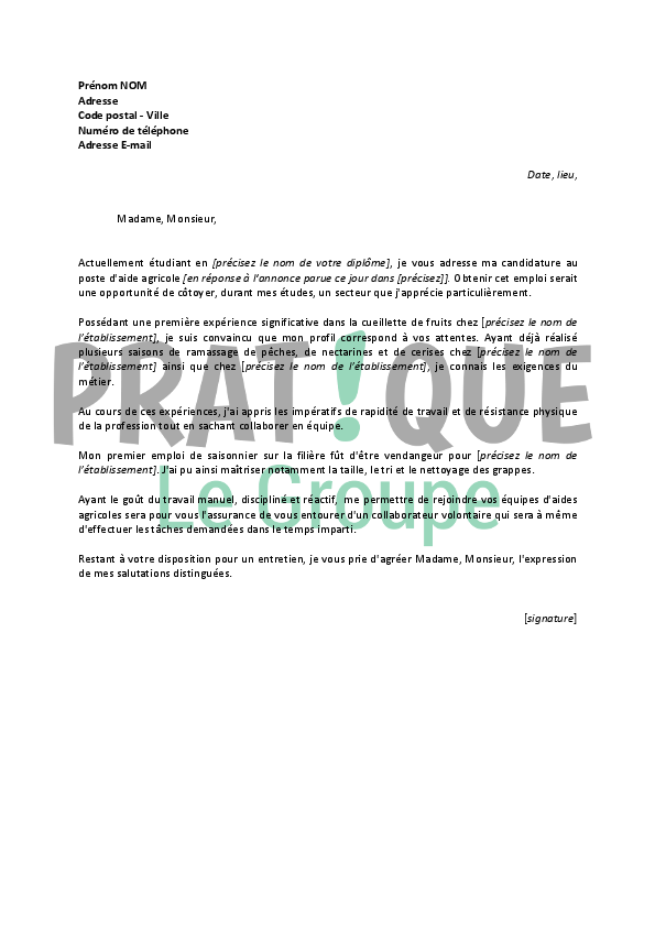 Lettre De Motivation Pour Etudiant