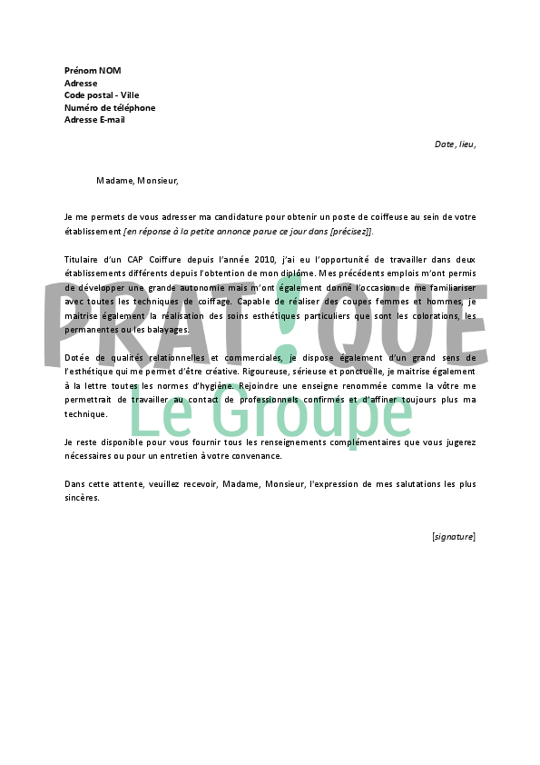 Lettre De Motivation Pour Un Deuxieme Emploi