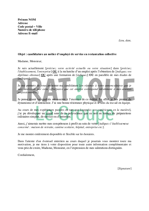 Lettre De Motivation Agent De Service Maison De Retraite