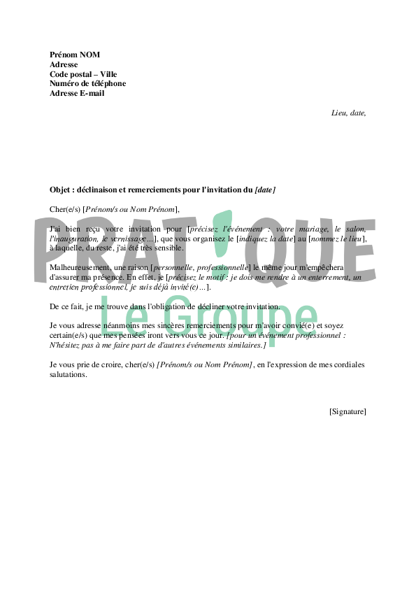 lettre de remerciement professionnelle pdf