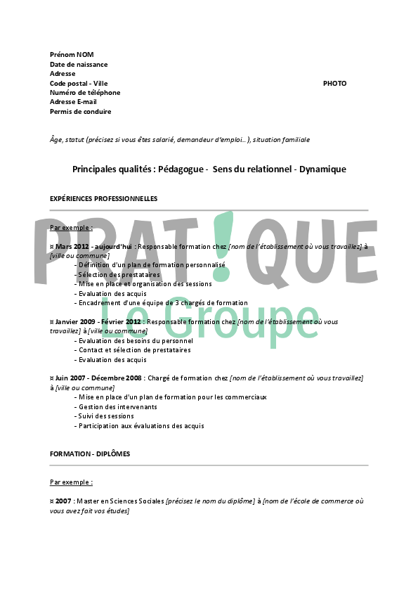 diplome responsable formation