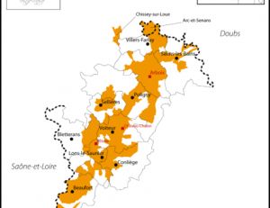 Carte des vignobles du Jura