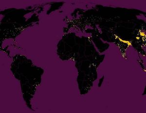 Répartition de la population mondiale - © Max Galka, Metrocosm