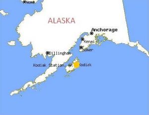 Situation des îles Kodiak en Alaska