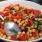 Salade de pois-chiche et de poivrons au basilic