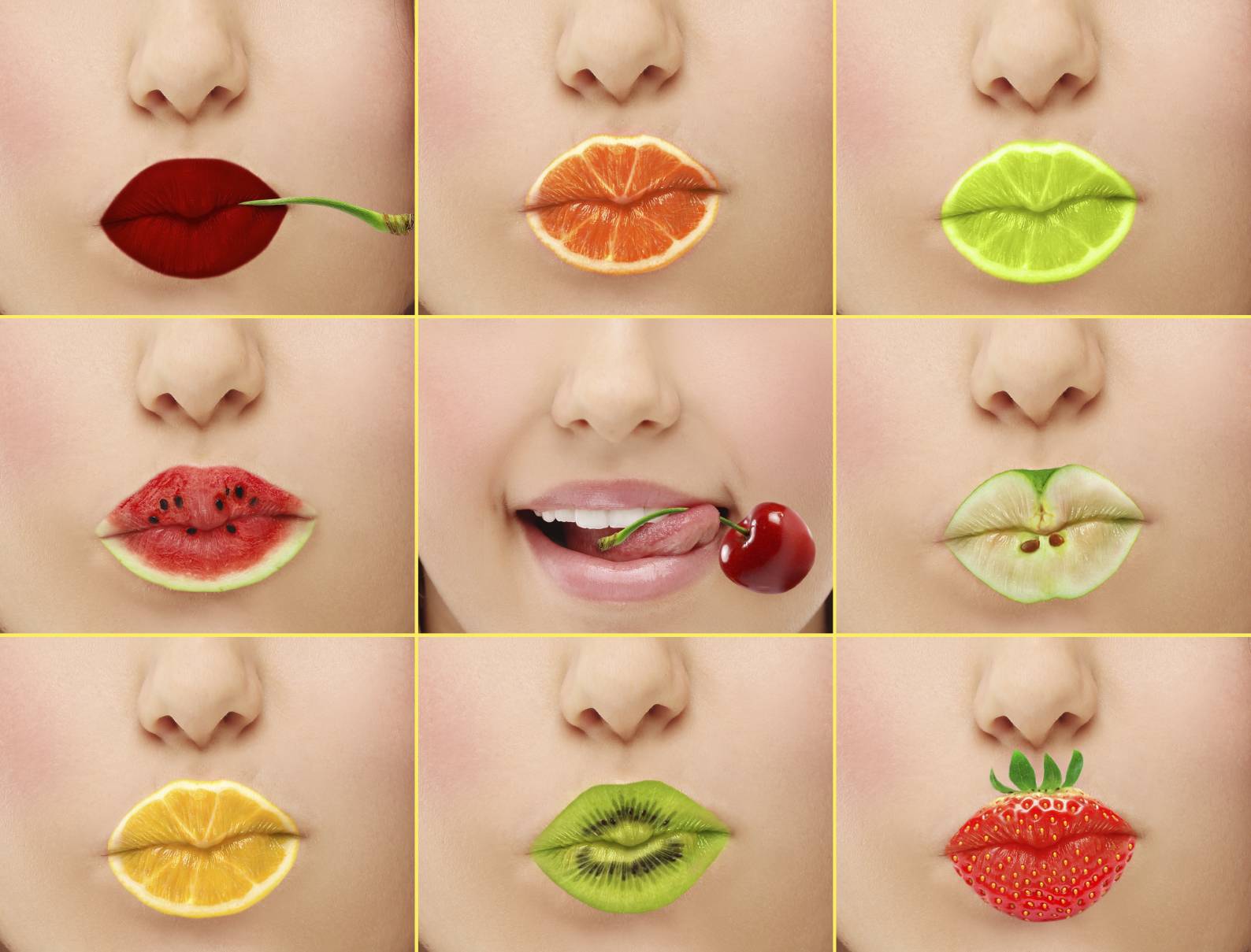 Вишня вкусом на губах твоих. Губы с фруктами. Макияж губ фрукты. Губы с едой. Губы с помадой и фруктами.